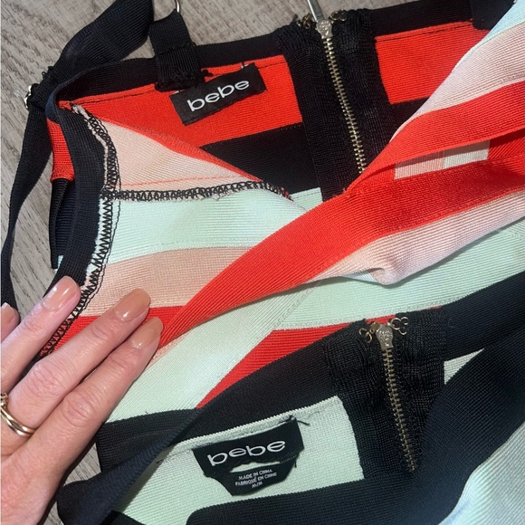 Bebe Bodycon Striped Two Piece Set Size M - Picture 11 of 13